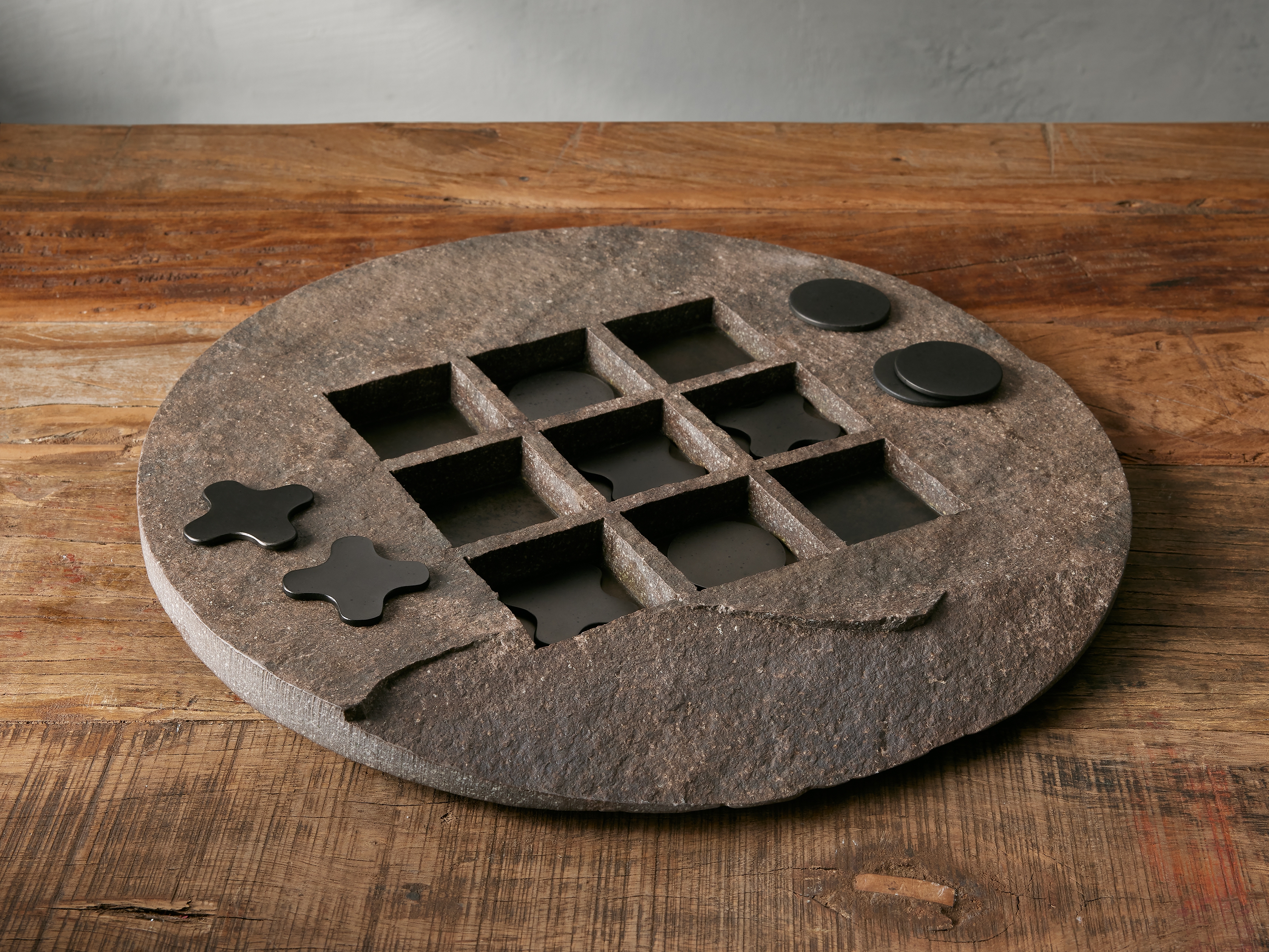 Stone Tic-Tac-Toe in Natural Gray - Image 0