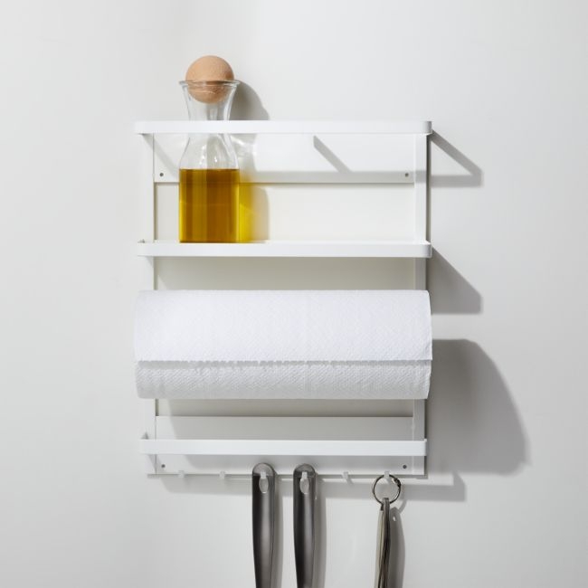 Yamazaki White Magnetic Kitchen Organization Rack - Image 0