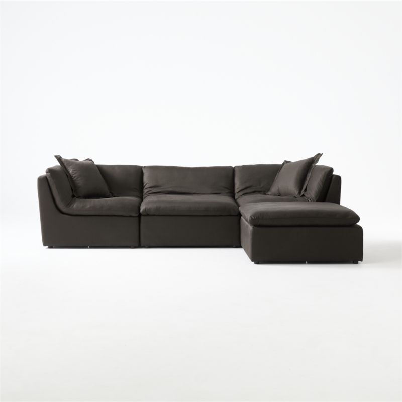 Turn 4-Piece L-Shaped Charcoal Black Sectional Sofa - Image 1