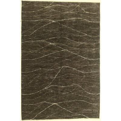 One-of-a-Kind Cormier Hand-Knotted Black 6' x 8'11" Wool Area Rug - Image 0