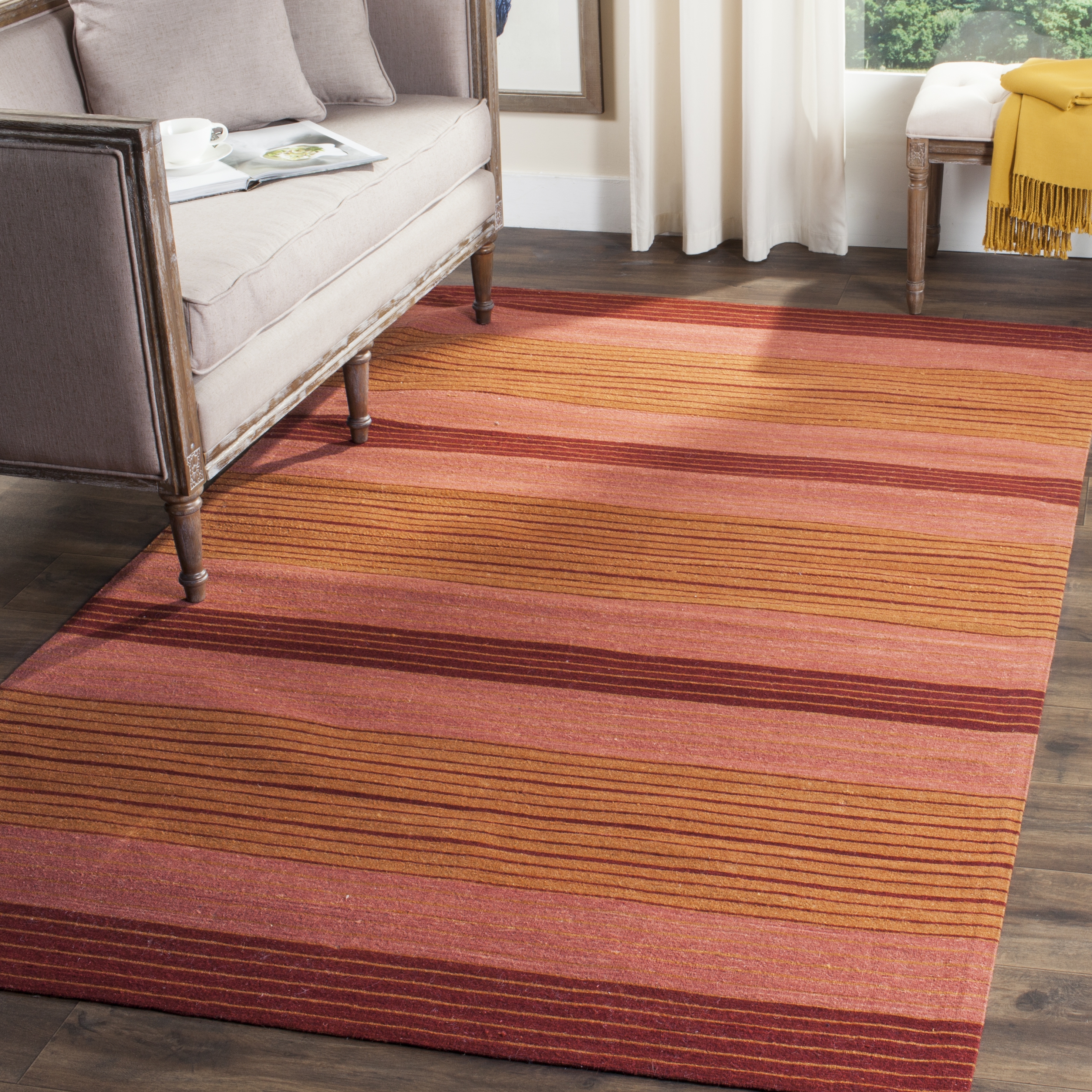 Arlo Home Hand Loomed Area Rug, MRB285A, Rust,  6' X 9' - Image 1