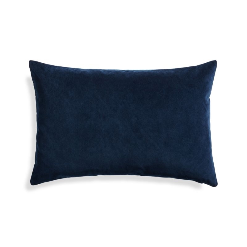 Pieced Velvet Cool Pillow with Down-Alternative Insert 22"x15" - Image 2