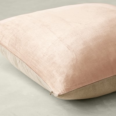 Solid Velvet Pillow Cover, 22" x 22", Taupe - Image 1