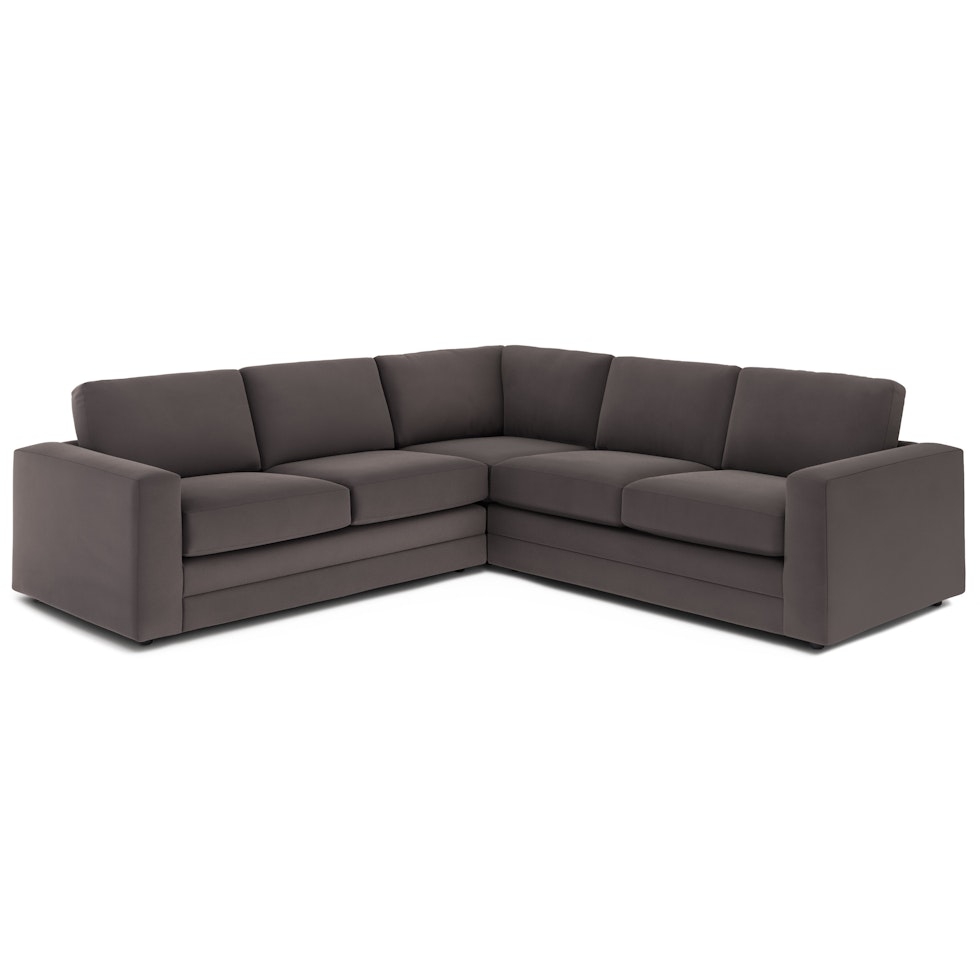 Riley 104" Velvet Corner Sectional - Hale Warm Gray - Image 0