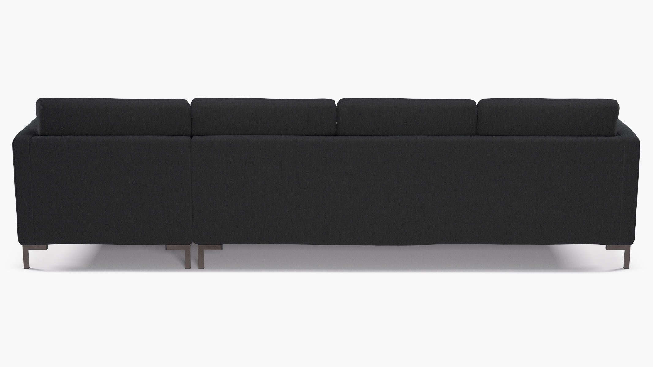 Right Facing Modern Sectional, Slate Linen, Bronze - Image 3