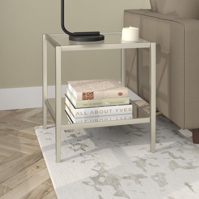 Erika Glass End Table with Storage - Image 0