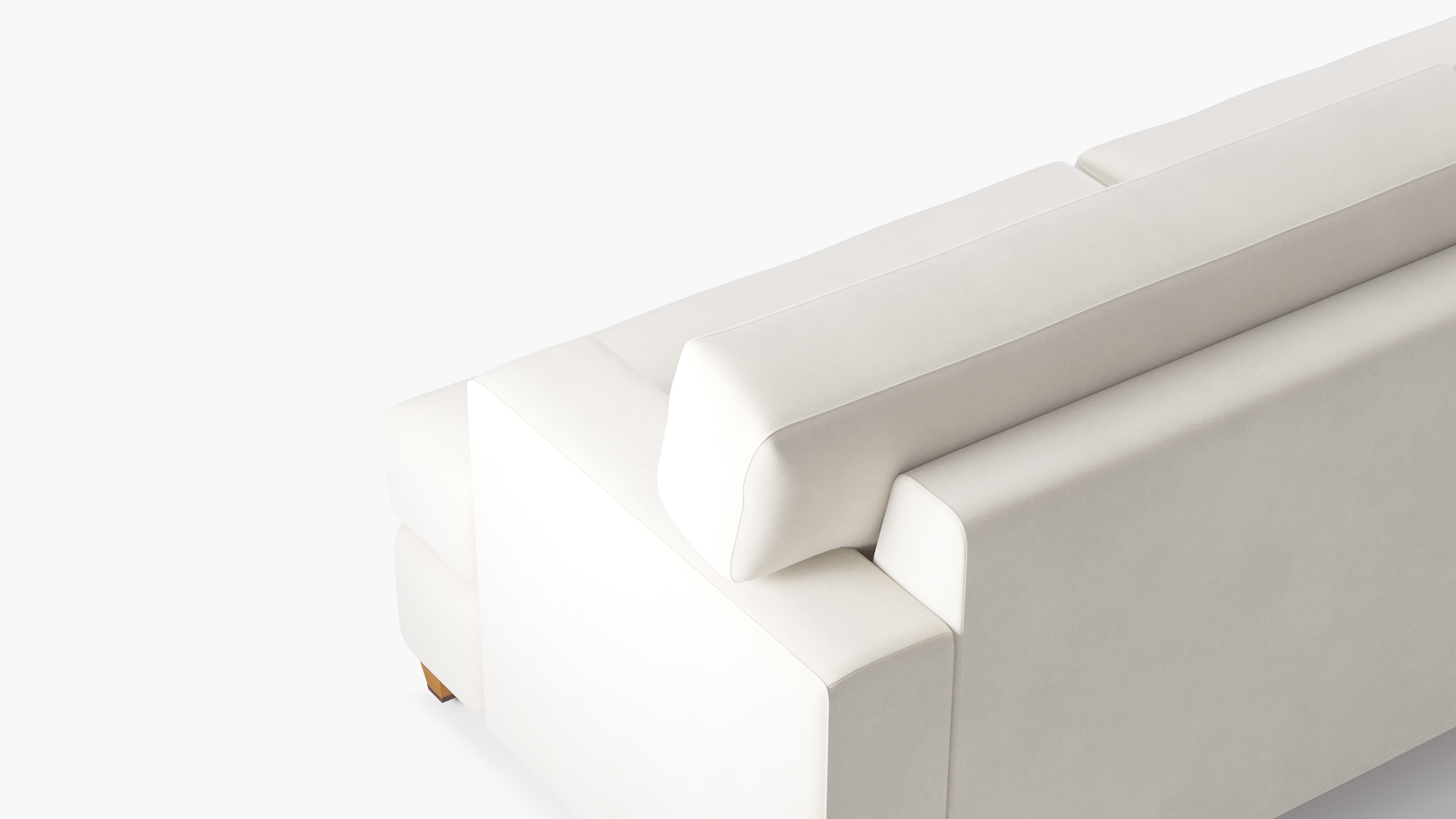 Classic Sofa, White Classic Velvet, Oak - Image 3