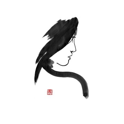 Geisha Profile by Péchane - Wrapped Canvas Painting Print - Image 0