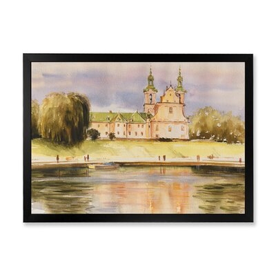 FDP35560_Historic Church On The Rock On Banks Of The River - Lake House Canvas Wall Art Print - Image 0