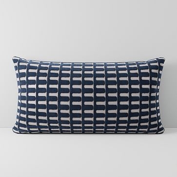 Cut Velvet Archways Pillow Cover, 14"x26", Regal Blue - Image 0