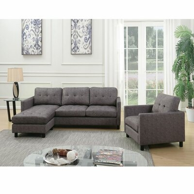 Sectional Sofa In Gray Fabric - Image 0
