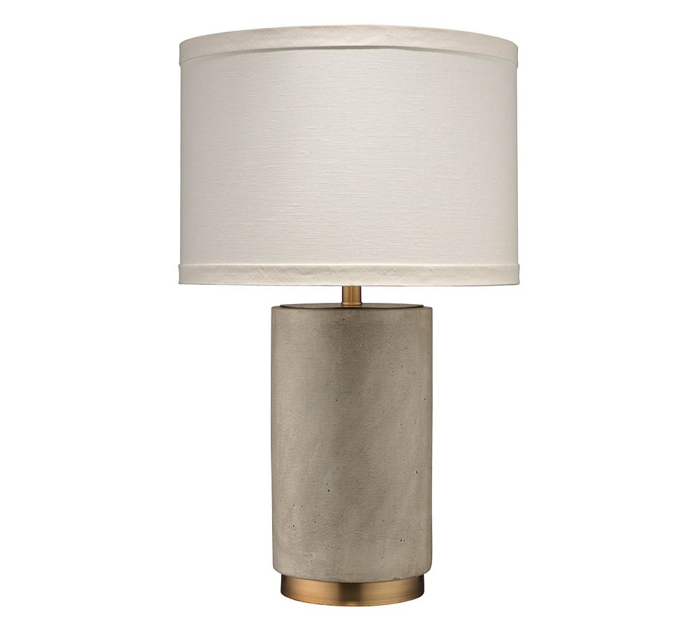 Arvin Table Lamp, Gray & Antique Brass - Image 0