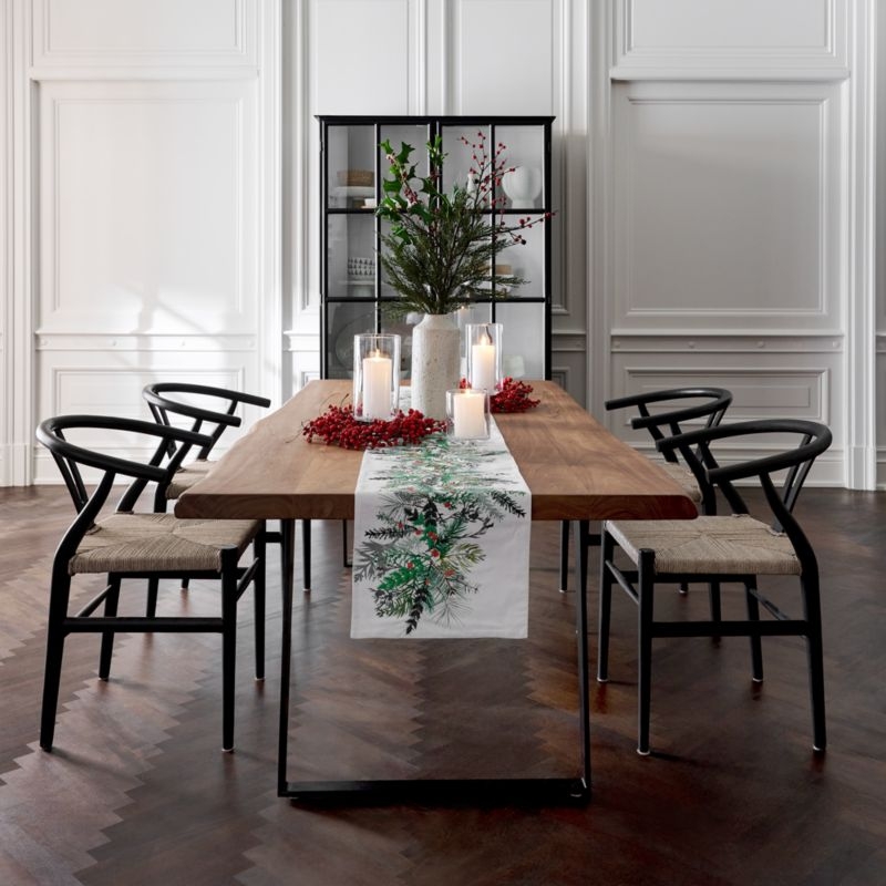 Crescent Black Rush Seat Dining Chair, Set of 4 - Image 1