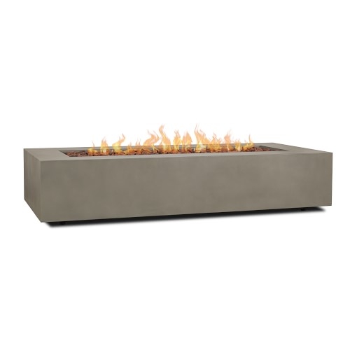 Aegean 70" Rectangle Gas Fire Table, Myst Grey - Image 0