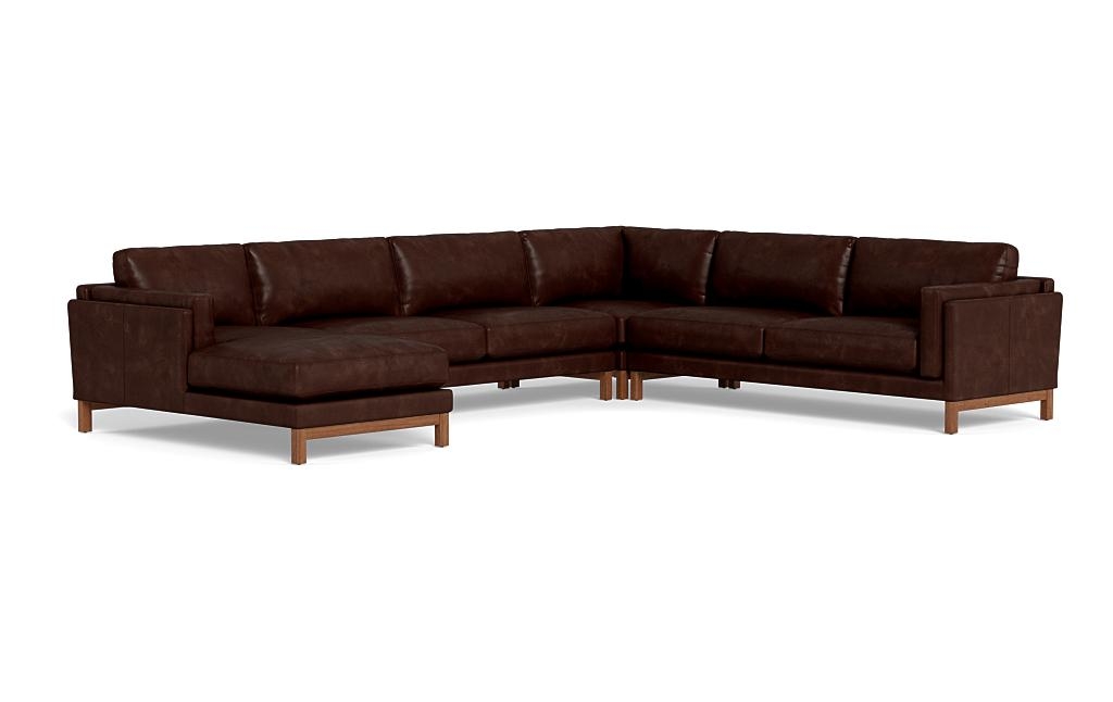 Gaby Leather Corner Sectional with Left Chaise - Image 1