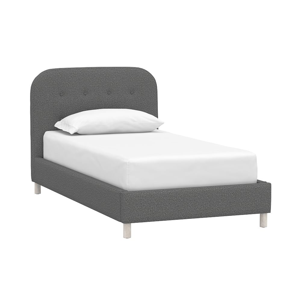 Miller Tufted Platform Upholstered Bed, Twin, Tweed Charcoal - Image 0