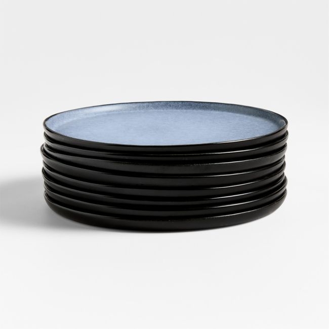 Mercer Arctic Blue Recycled Stoneware Salad Plates, Set of 8 - Image 0