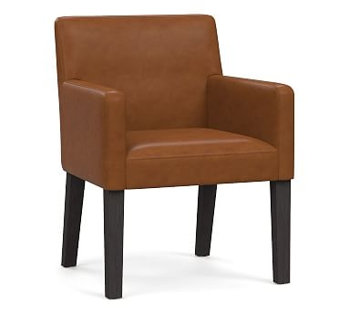 Classic Leather Dining Armchair, Blackened Oak Legs, Signature Maple - Image 0