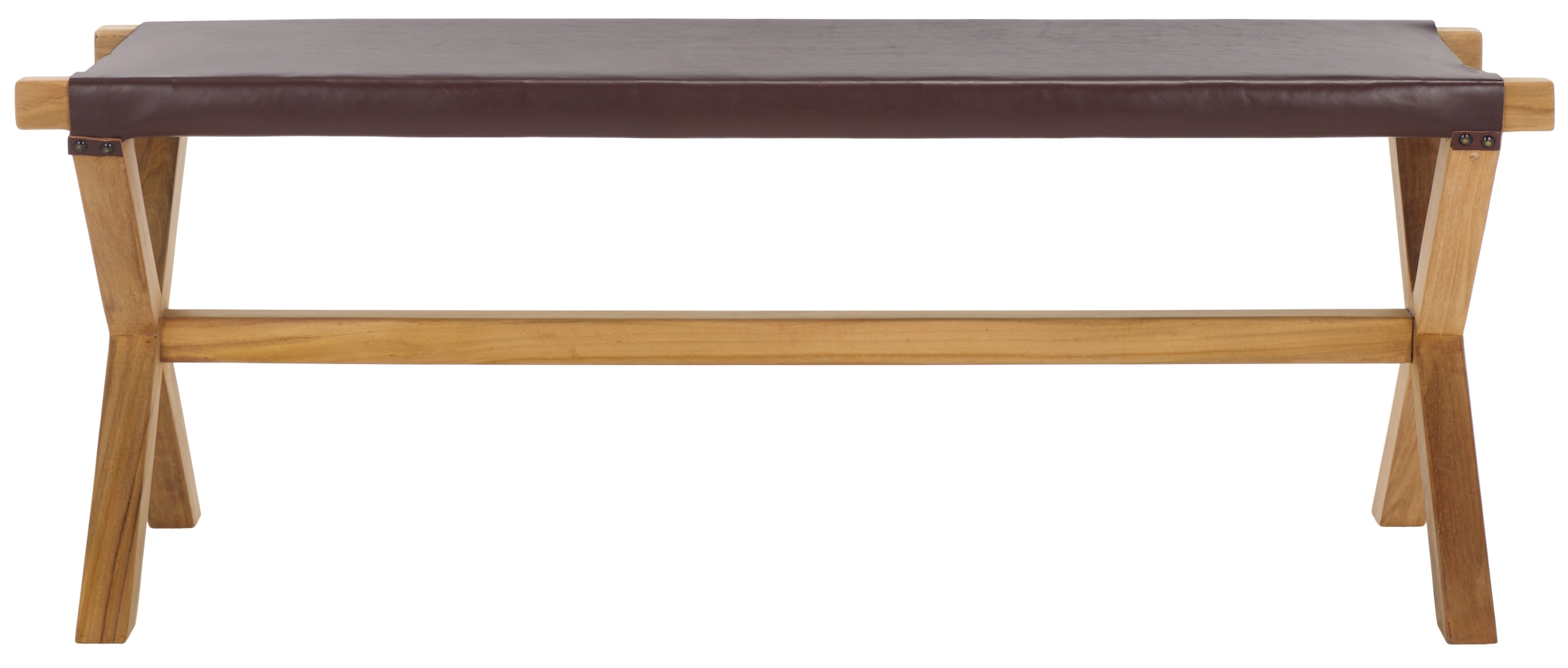 Elron Bench - Cognac / Natural - Safavieh - Image 0