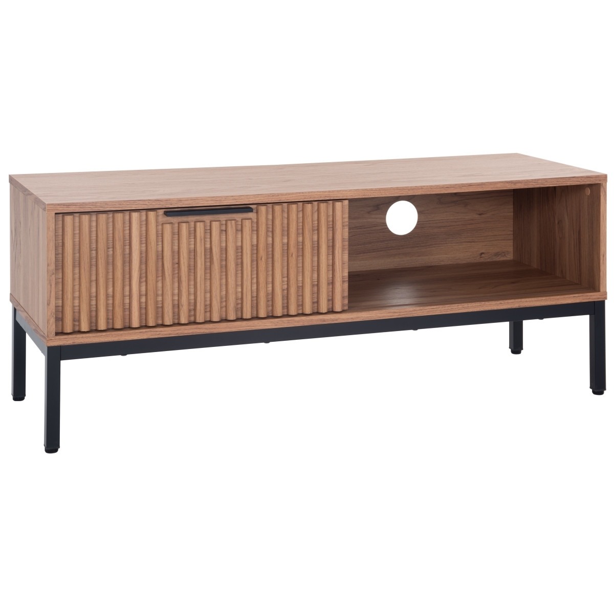 Lylia 1 Door Media Stand - Oak / Black - Safavieh - Image 7