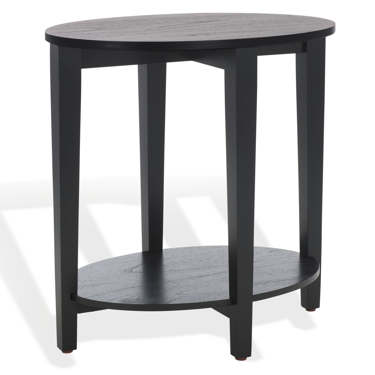 Leonardi Oval Wood Accent Table - Black - Image 4