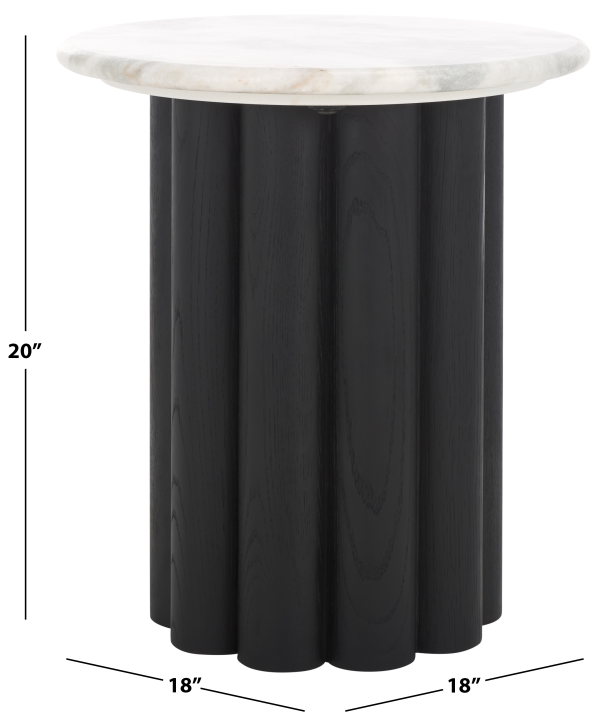 Roxiella Marble Accent Table - White/Black - Image 5