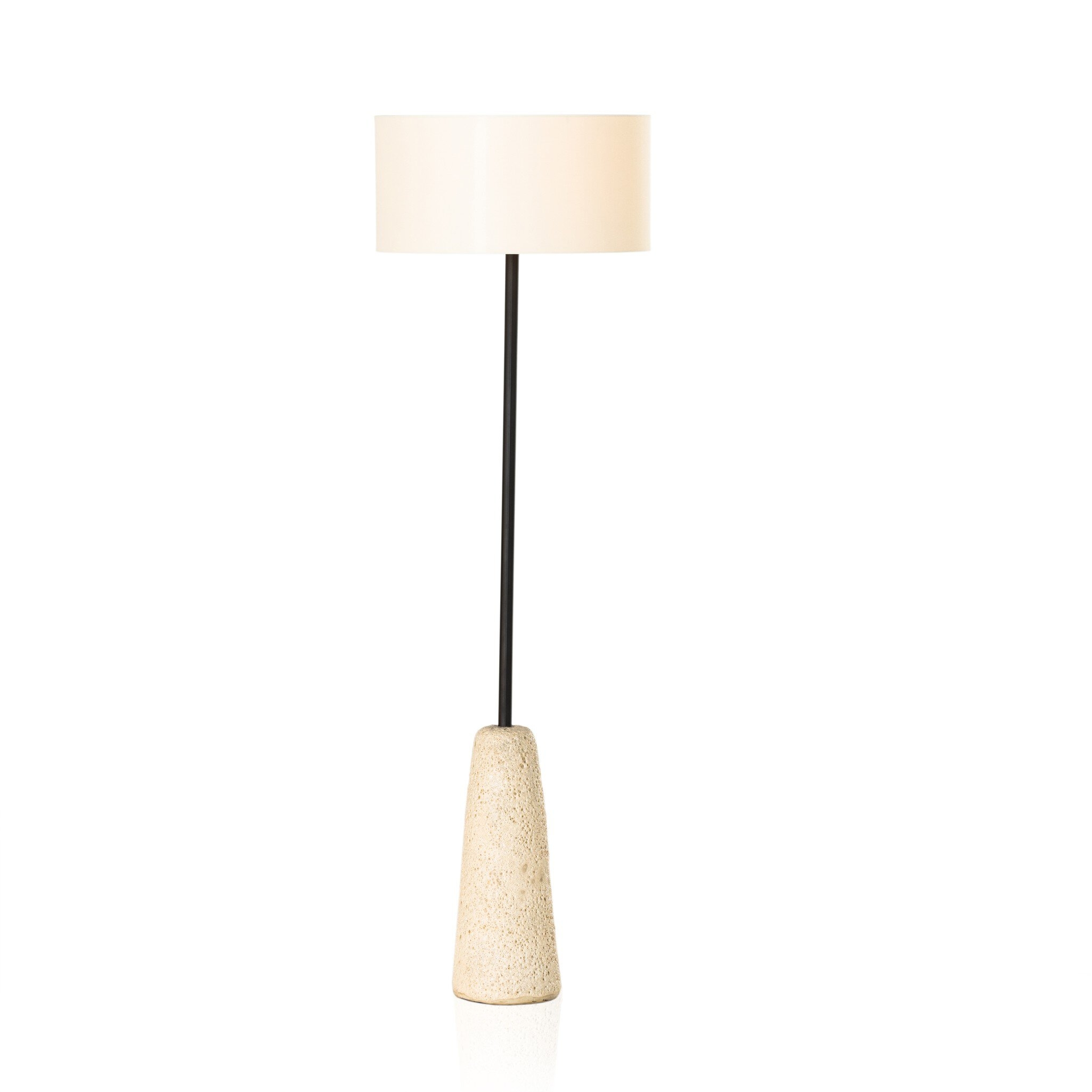 Wren Floor Lamp - Reactive White Glaze - Image 1