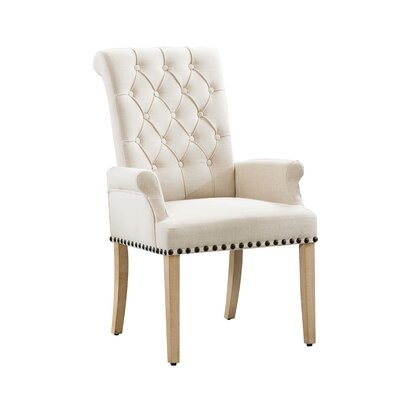 Dermando Tufted Linen Upholstered Arm Chair - Image 0