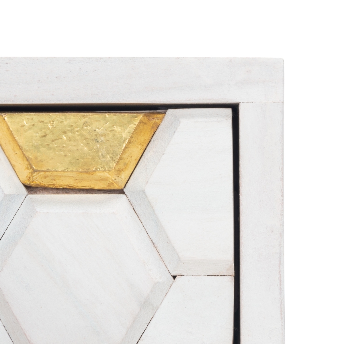 Raveena Desk - White Washed / Brass - Safavieh - Image 2