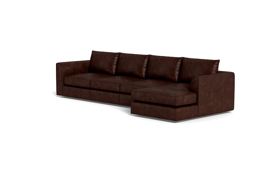Beckham Leather Modular 4-Seat Right Chaise Sectional - Image 2