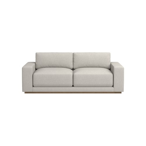 Berkshire 86 Sofa, Down Cushion, Perennials Performance Melange Weave, Oyster, Truffle Leg - Image 0