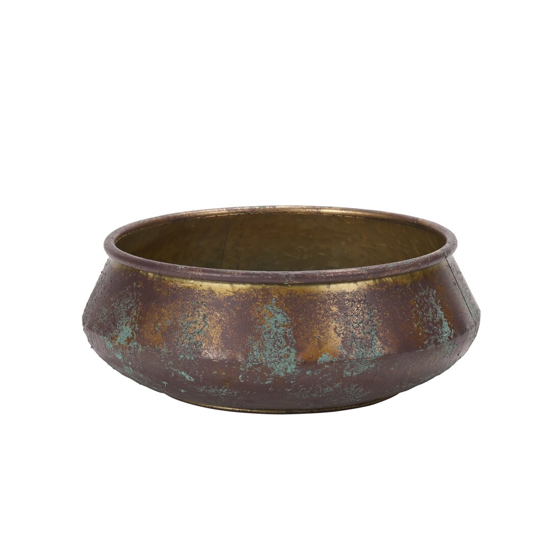 D & W Silks Round Metal Bowl Without Handles - Image 0