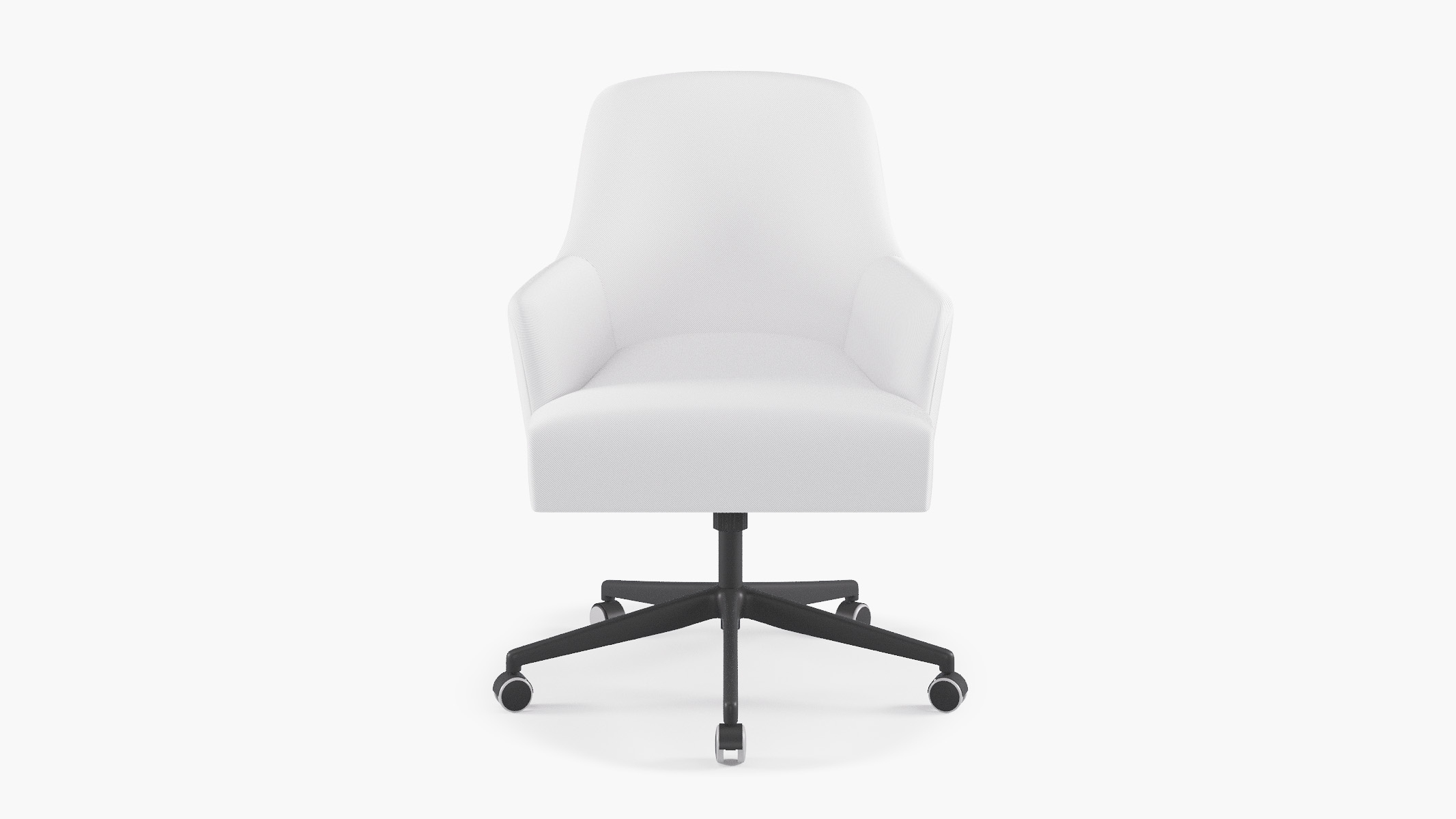 Modern Task Chair, White Twill - Image 0
