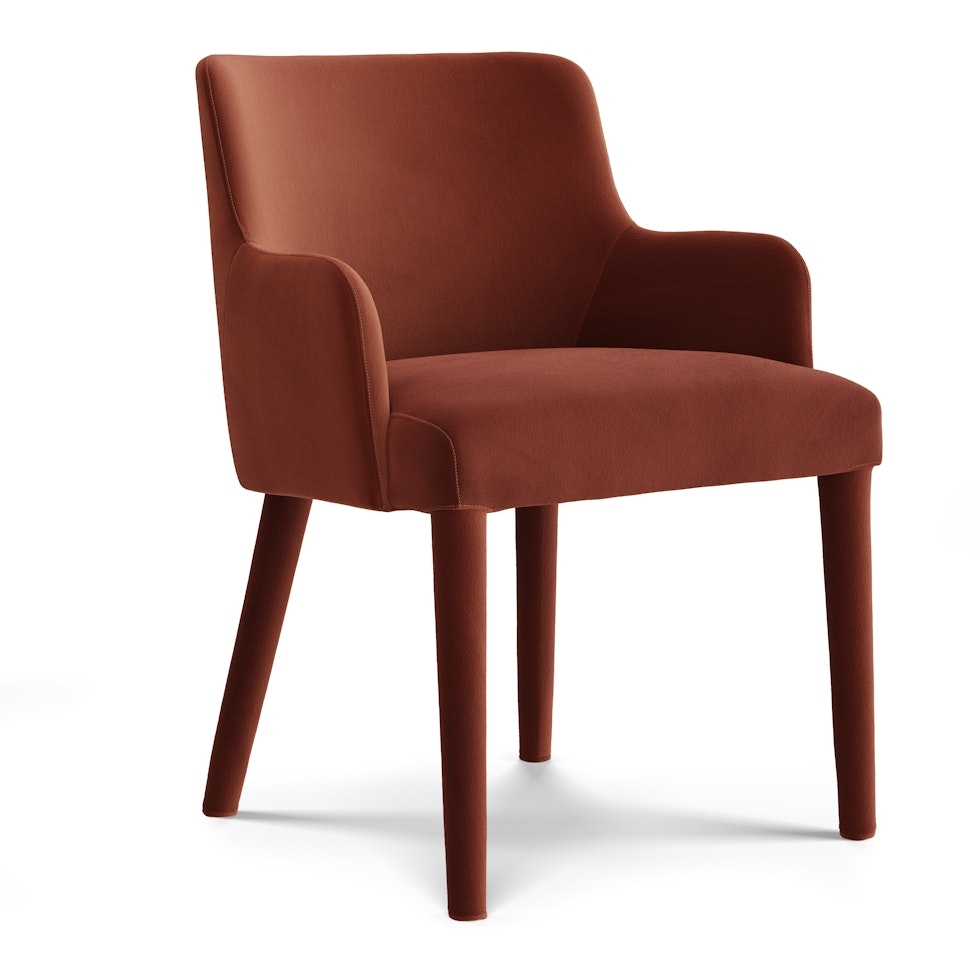 Harris Velvet Dining Armchair - Hale Rust - Image 0