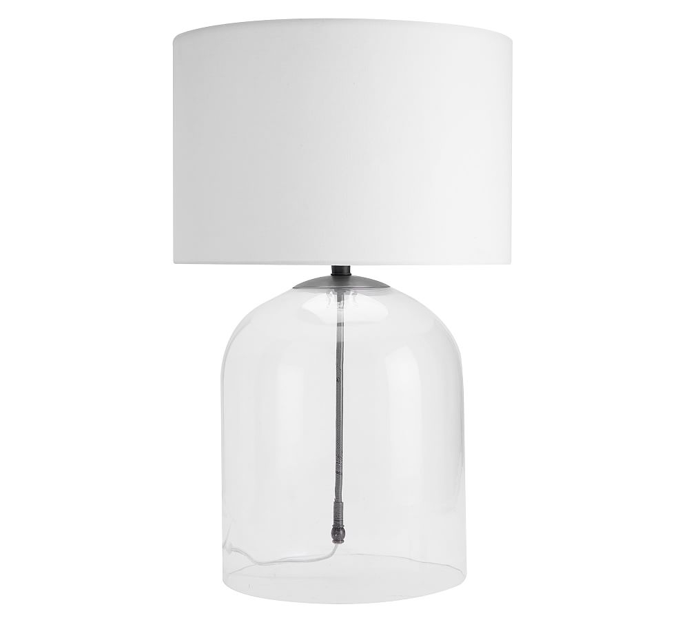 Aria Dome Table Lamp with Large Straight Sided Gallery Shade, Bronze & White - Image 0
