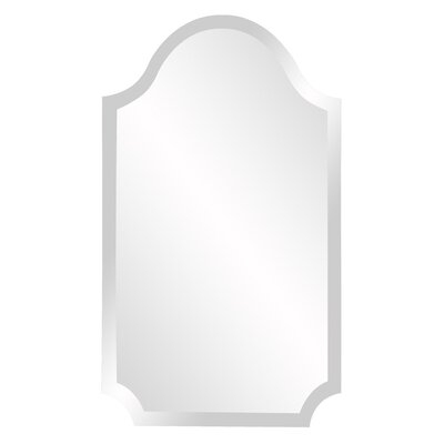 Minimalist Rectangle Arched Glass Mirror With Beveled Edge And Scalloped Corners - Image 0