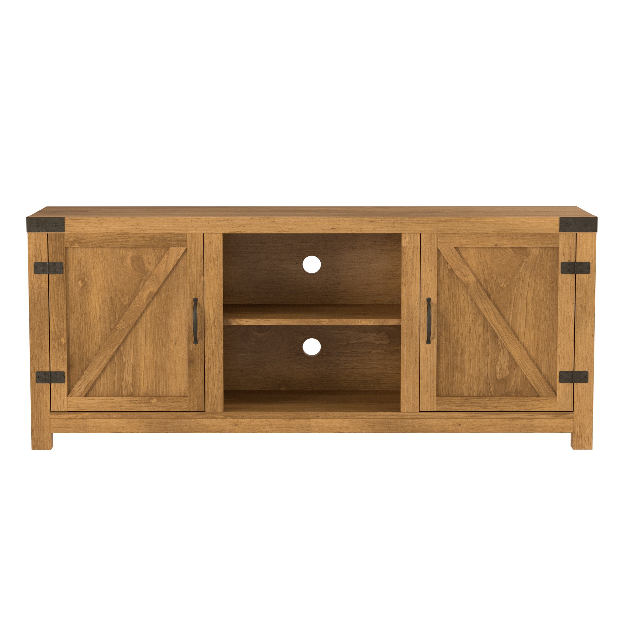 58" Farmhouse Barn Door TV Stand - Barnwood - Image 1