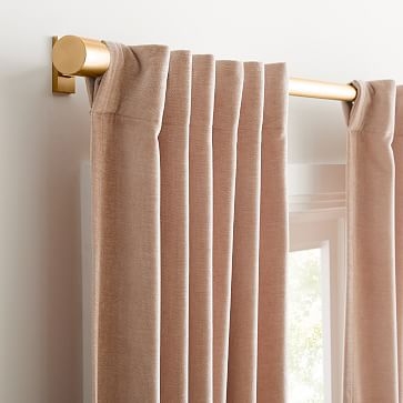 Textured Upholstery Velvet Curtain, Dusty Blush , 48"x84" - Image 2