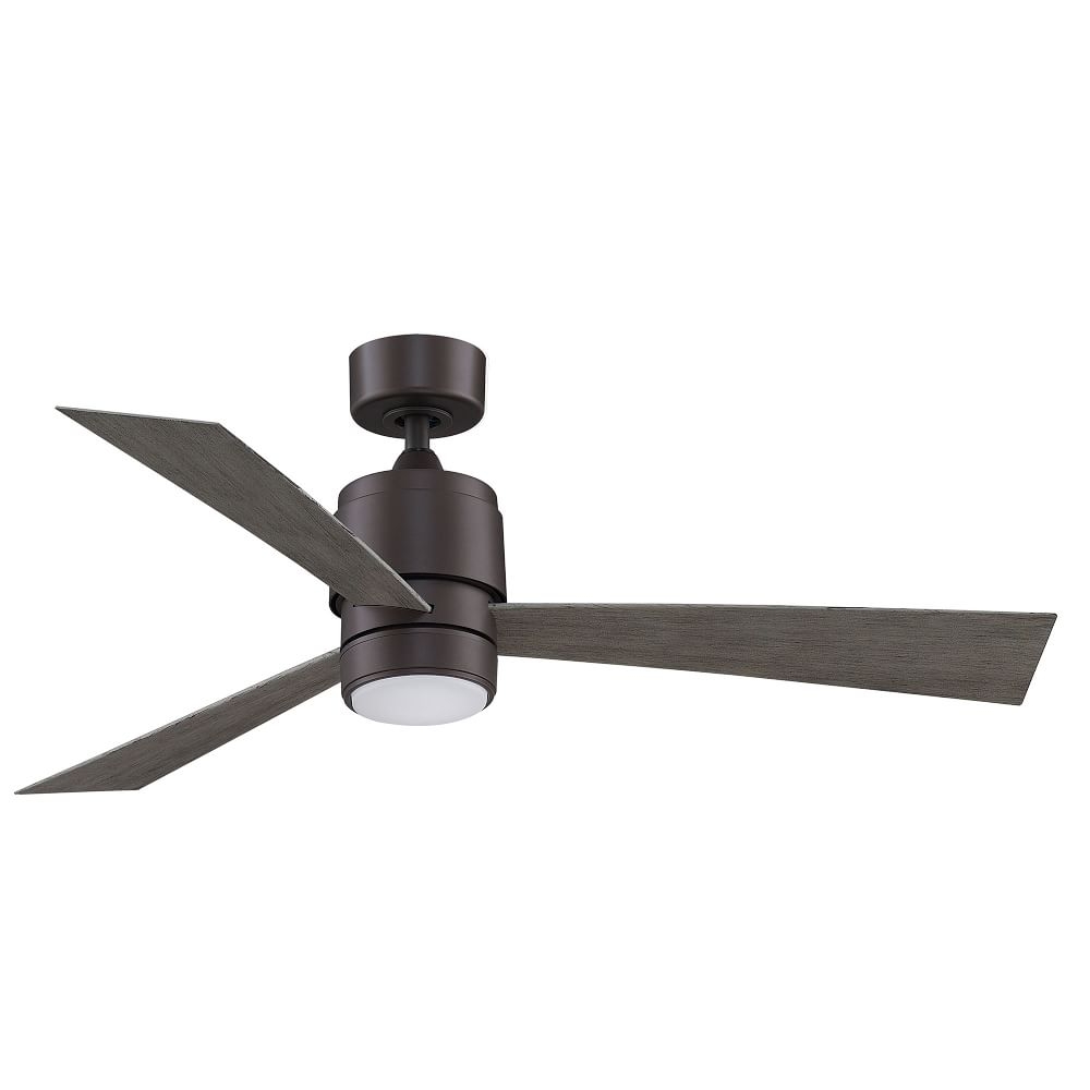 Zonix Ceiling Fan With Light Kit, Matte Greige + Weathered Wood, 52" - Image 0