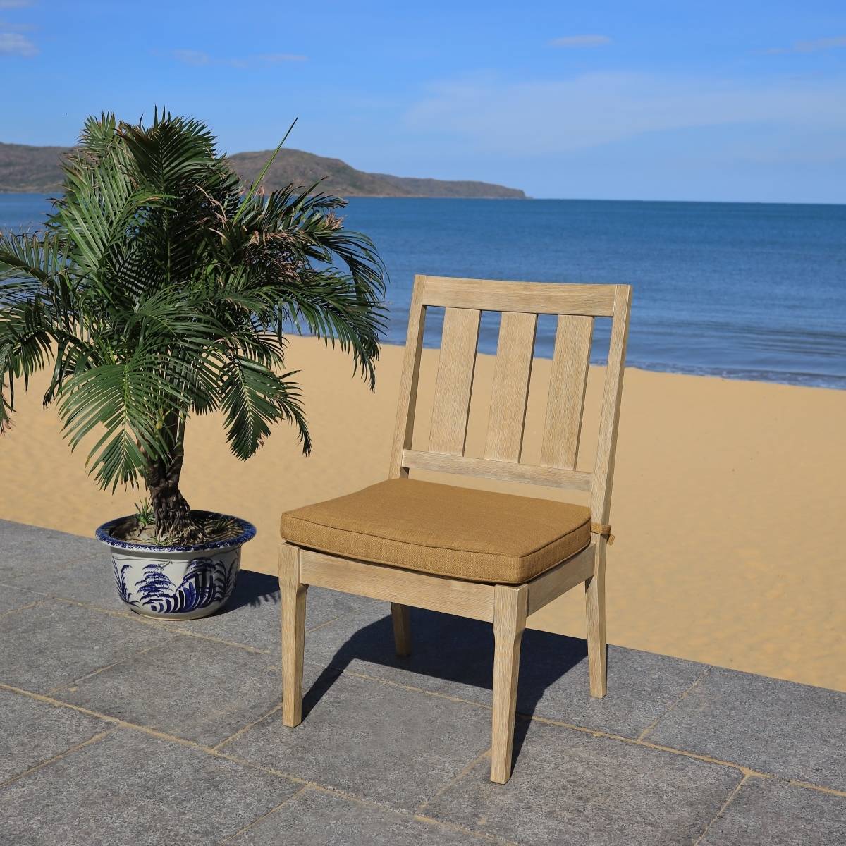 Dominica Outdoor Dining Chair - Natural/Brown - Image 1