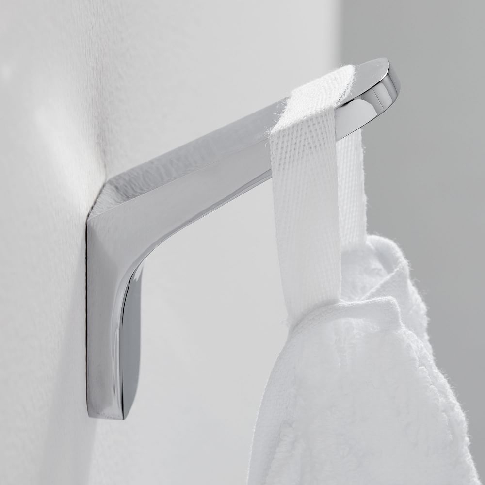 Mid-Century Bathroom Hardware, Polished Nickel, Towel Hook - Image 0