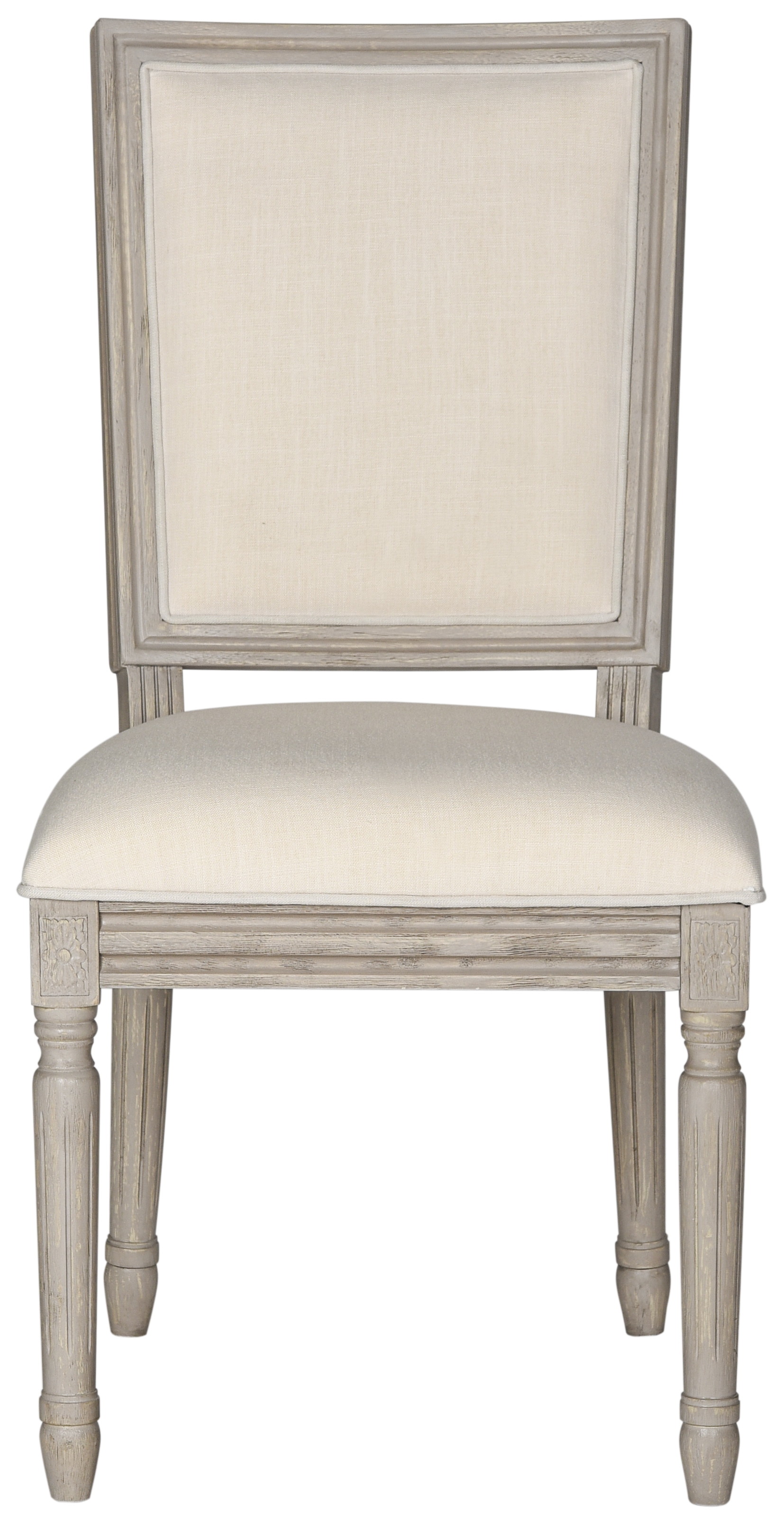 Buchanan 19''H French Brasserie Linen Rect Side Chair (Set of 2) - Light Beige/Rustic Grey - Arlo Home - Image 0