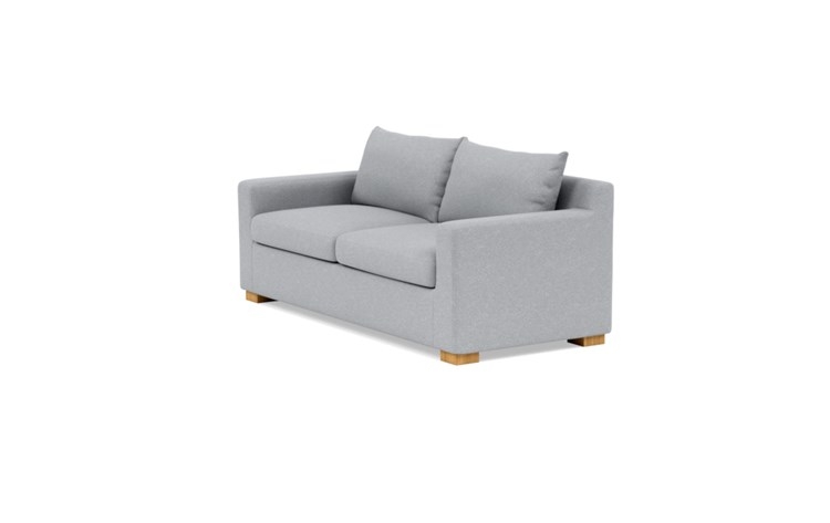 Sloan Sleeper Sleeper Sofa with Grey Gris Fabric, double down blend cushions, and Natural Oak legs - Image 4
