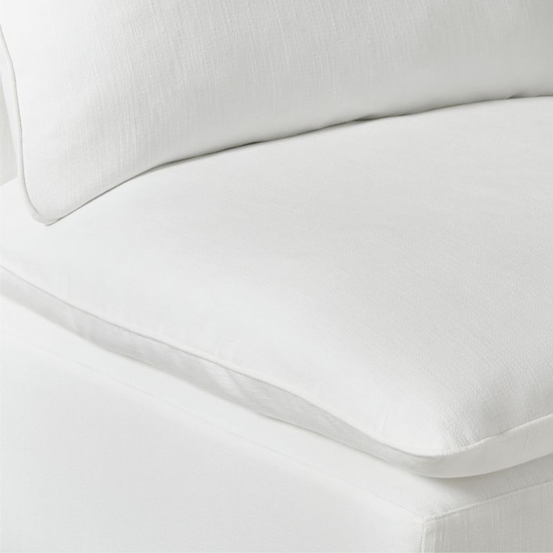 Lumis Snow White Performance Fabric Standard Depth Armless Chair - Image 4