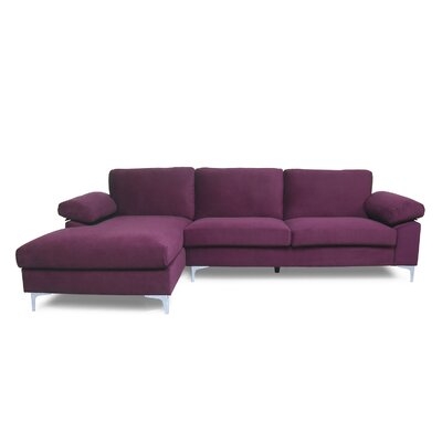 SECTIONAL SOFA LIGHT GREY VELVET LEFT HAND FACING - Image 0