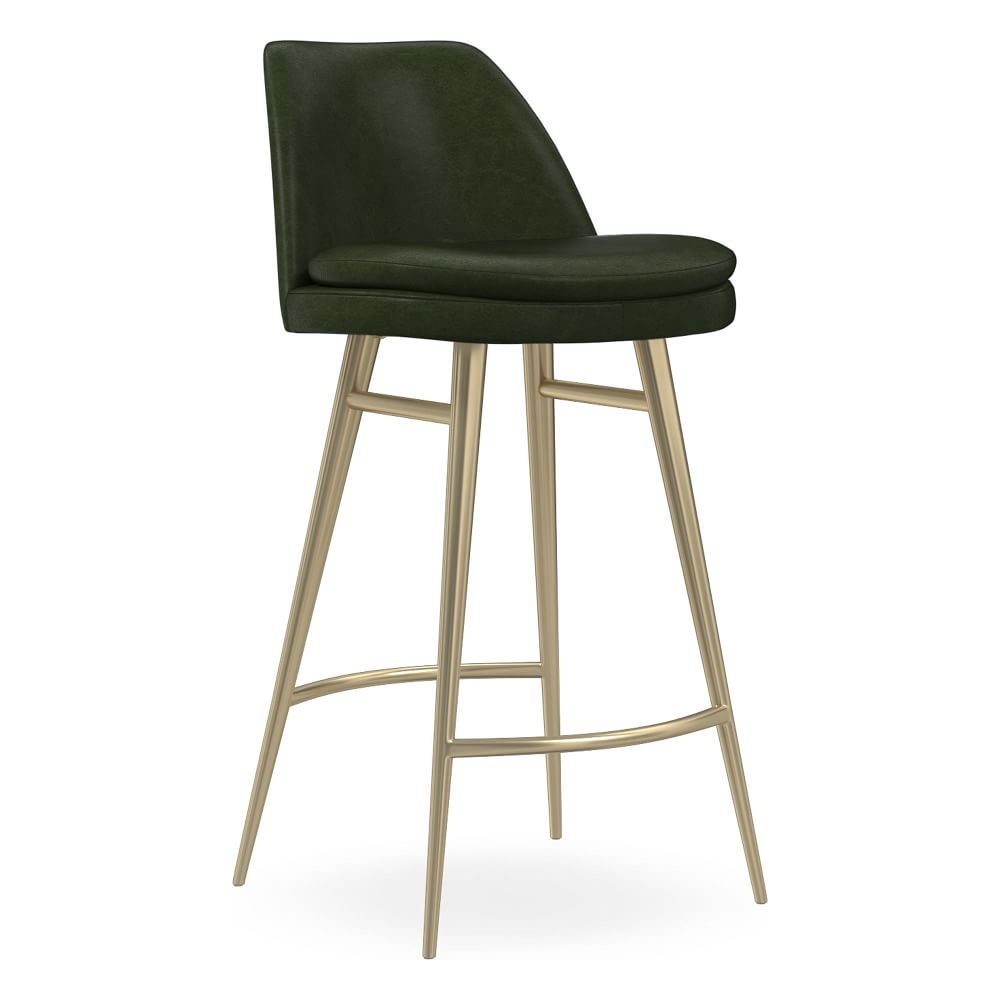 Finley Counter Stool, Halo Leather, Banker, Light Bronze - Image 0