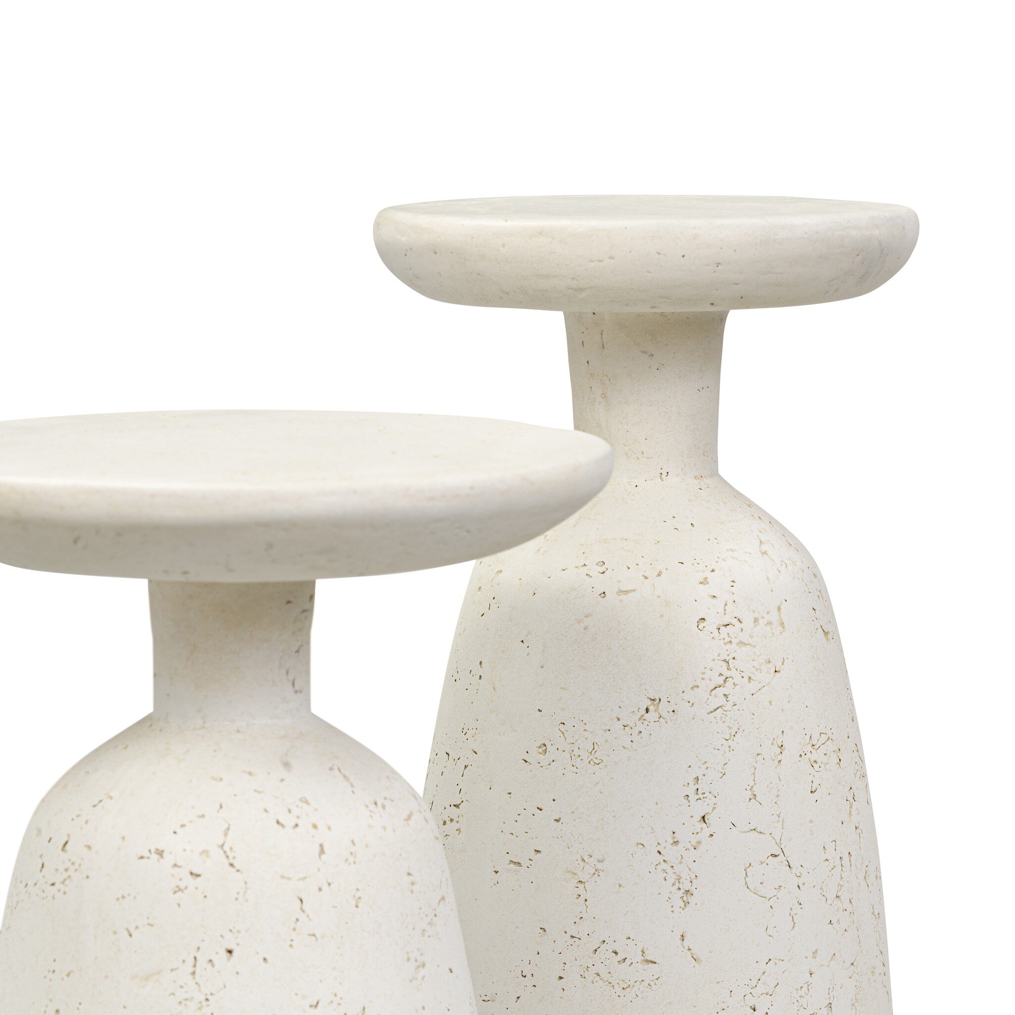 Ramara Outdoor Nesting End Tables - Aged White Concrete - Image 6