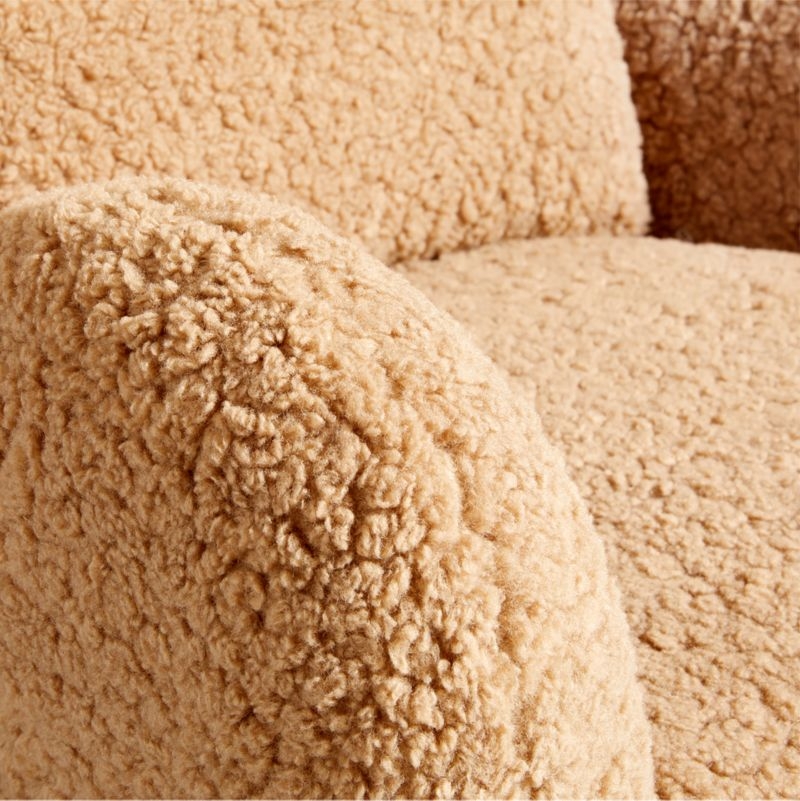 Babyletto x Nursery Works Solstice Brown Shearling Nursery Glider Chair - Image 4