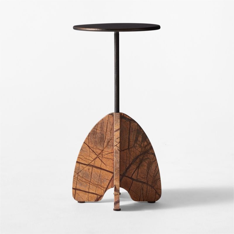 Spazio Brown Marble Side Table - Image 1