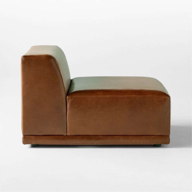 Faible Brown Leather Armless Chair - Image 3